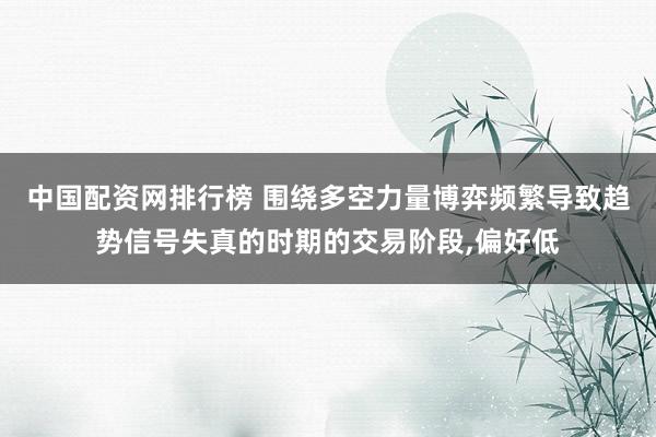 中国配资网排行榜 围绕多空力量博弈频繁导致趋势信号失真的时期的交易阶段,偏好低